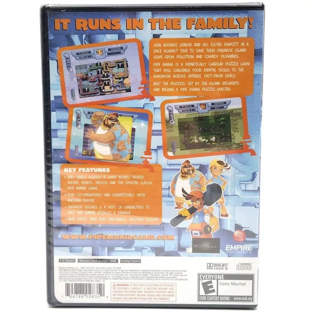 Pipe Mania Brand New Sealed Sony Playstation 2 PS2 Game Puzzle